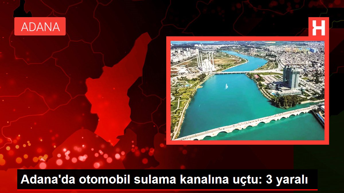 Adana'da otomobil sulama kanalına uçtu: 3 yaralı