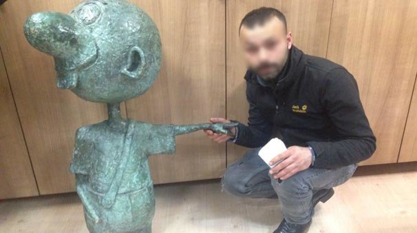 Avanak Avni heykeli bulundu; 1 kişi gözaltına alındı