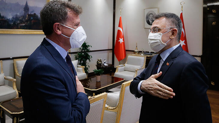 Cumhurbaşkanı Yardımcısı Oktay, KKTC Başbakan Yardımcısı'nı kabul etti