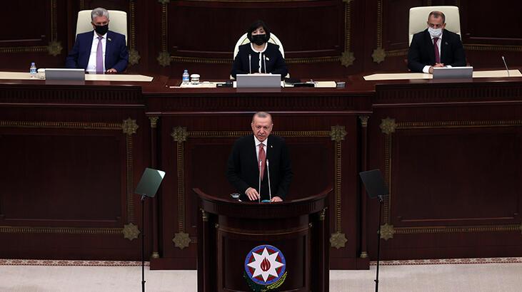 Son Dakika Haberi: Cumhurbaşkanı Erdoğan'dan Azerbaycan Millî Meclisi'nde flaş açıklamalar