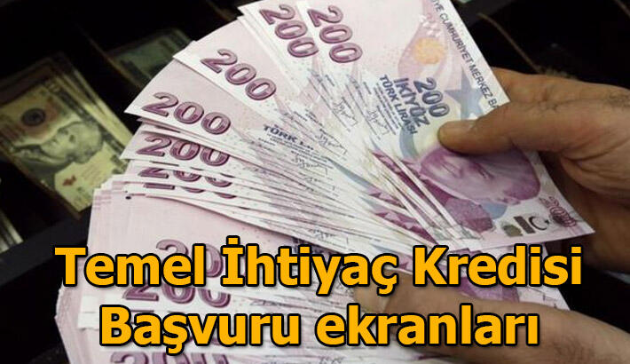 10.000 TL Temel İhtiyaç Kredisi başvurusu nasıl yapılır? Ziraat Bankası, Halkbank, Vakıfbank 6 ay ödemesiz Temel İhtiyaç Kredisi başvuru ekranları