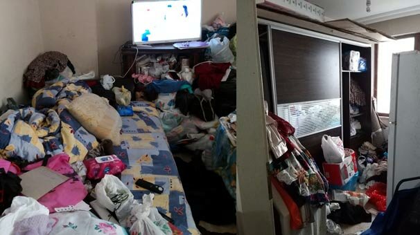 63 yaşındaki kadının evinden 5 kamyon çöp çıktı