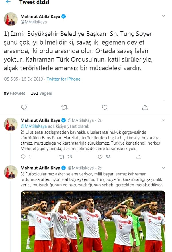 AK Parti'li Kaya'dan, Başkan Soyer'e tepki: Ortada savaş filan yoktur