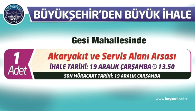 Akaryakıt İstasyonu Arsası İçin İhale Yapılacak