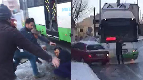 Akılalmaz olay! Bir anda otobüsün önüne düştü ve...