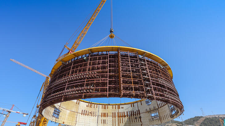Akkuyu Nükleer Güç Santrali'nin birinci güç ünitesinde çalışmalar sürüyor