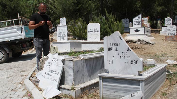 Alanya'da aile mezarlığı parçalandı