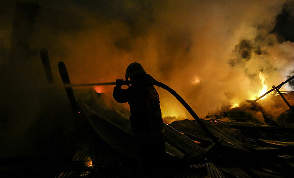 Ankara'da pelet deposunda yangın
