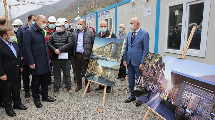 Bakan Soylu, Giresun'da yaşanan sel afetinin ardından yapılan çalışmaları inceledi