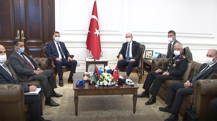 Bakan Soylu, Libyalı mevkidaşı Mazin ile bir araya geldi