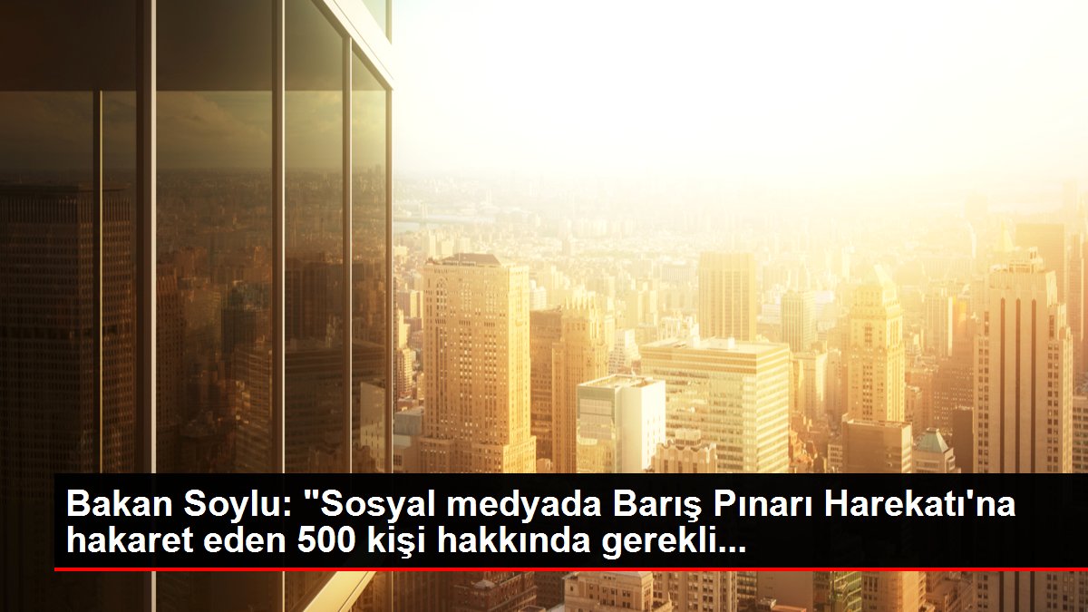Bakan Soylu: 