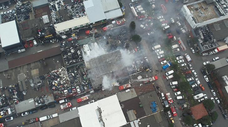 Başakşehir'de sanayi sitesinde korkutan yangın! 