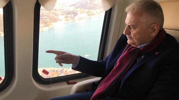 Binali Yıldırım İstanbul'u havadan inceledi