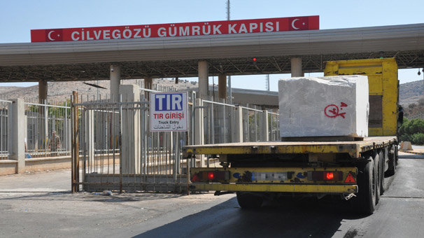 Cilvegözü'nden Suriye'ye mermer ihracatı