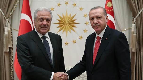 Cumhurbaşkanı Erdoğan, Avramopoulos'u kabul etti