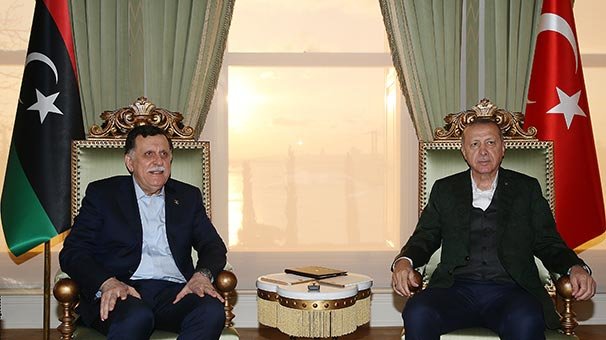 Cumhurbaşkanı Erdoğan Libya Başkanlık Konseyi Başkanı Al-Sarraj ile görüştü