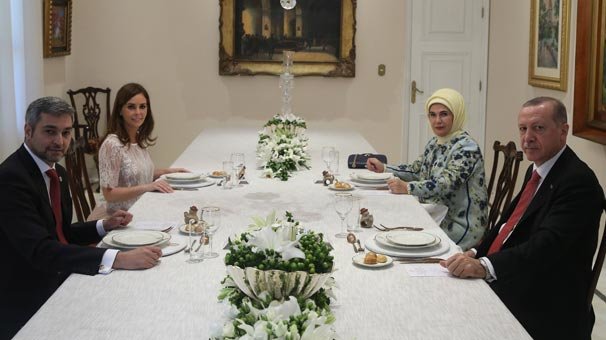 Cumhurbaşkanı Erdoğan, onuruna verilen yemeğe katıldı
