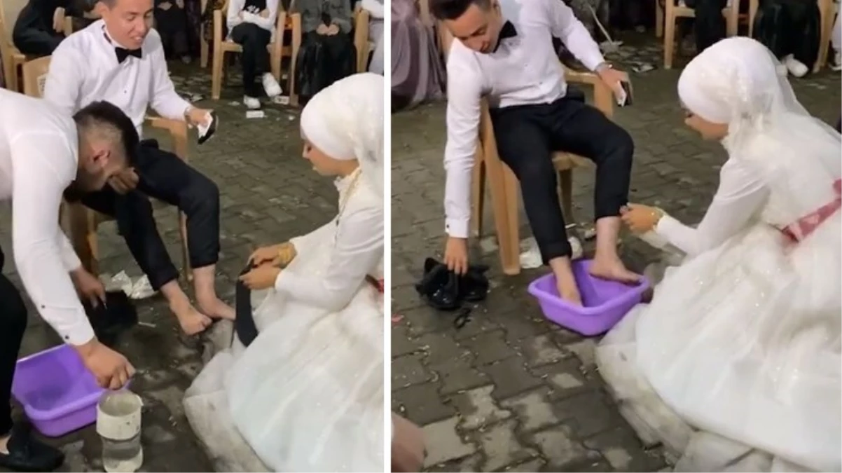 Düğünde çekilen bu görüntü sosyal medya kullanıcılarını ikiye böldü