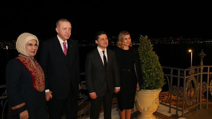 Erdoğan ailesi, Ukrayna Devlet Başkanı Zelenskiy ve eşiyle akşam yemeğinde bir araya geldi