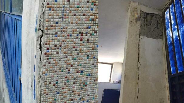 Esenler'de çatlaklar oluşan bina boşaltıldı