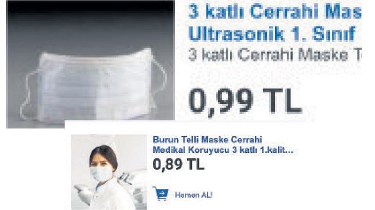 İnternetten tek tek maske