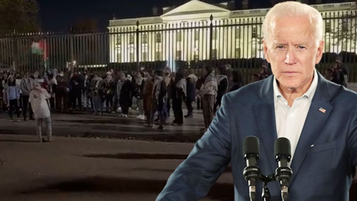 İsrail'in Şifa baskını ABD'yi karıştırdı! Beyaz Saray önünde toplanan kalabalık grup Biden'ı soykırımla suçladı