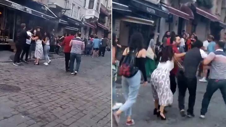 İstanbul'da iki grup arasındaki kavga kamerada