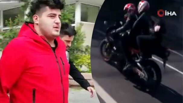 İstanbul’da sevgilisiyle tek teker üzerinde terör estirdi!