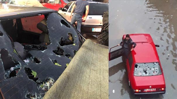 Kastamonu'yu dolu yağışı vurdu: 370 araç ve 90 evde hasar