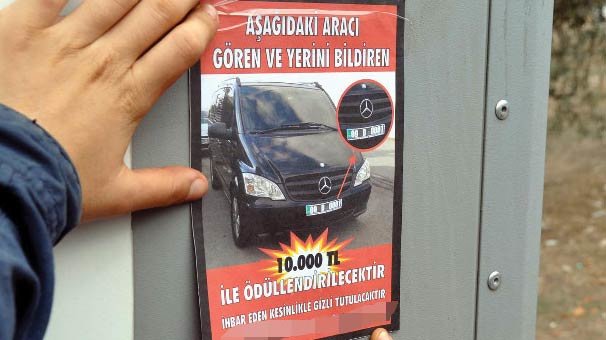 Kaybolan makam aracını bulana 10 bin lira ödül