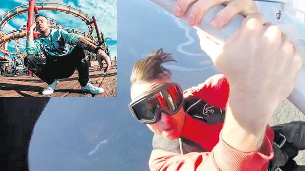 Klip çekerken uçaktan düştü