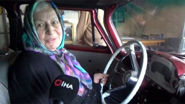Kocasından miras kalan araca gözü gibi bakıyor