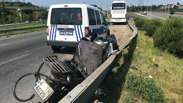 Motosiklet şarampole uçtu!