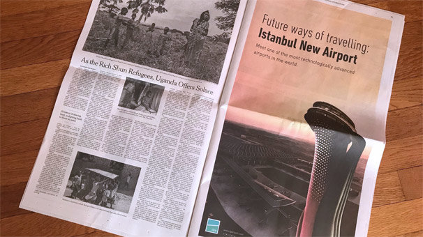 New York Times'ta tam sayfa İstanbul Havalimanı ilanı