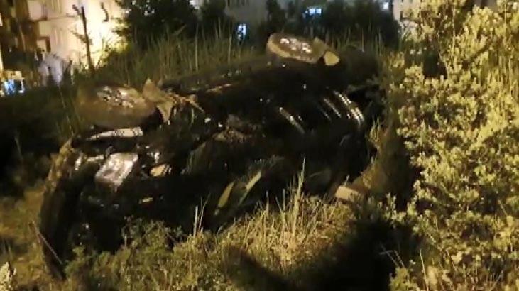 Otomobil şarampole yuvarlandı! Yaralılar var...