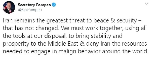 Pompeo: iran, barış ve güvenliğin önündeki en büyük engel