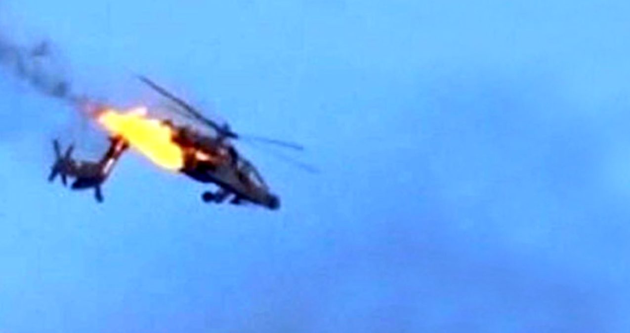Suudi Arabistan'ın helikopteri füzeyle vuruldu