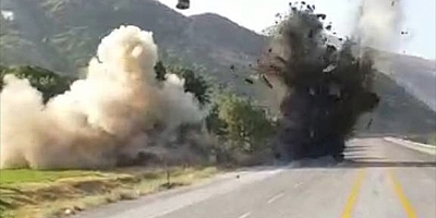 Mardin'de teröristlerin yola tuzakladığı patlayıcı imha edildi