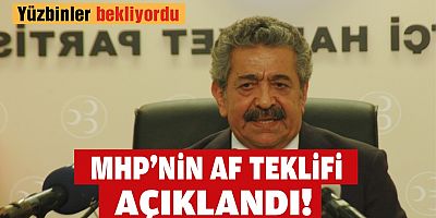 MHP'nin Önerdiği Af Teklifinin Tüm Detayları..