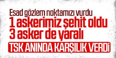MSB: İdlib'de 1 askerin şehit olduğu saldırının ardından 21 rejim hedefi ateş altına alındı