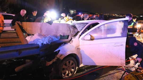 TEM’de feci kaza! Zamanla yarıştılar