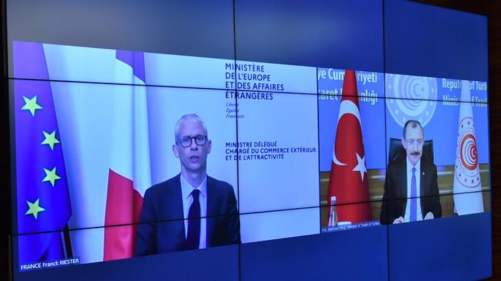 Ticaret Bakanı Muş, Fransız mevkidaşı Riester ile video konferans toplantısı gerçekleştirdi