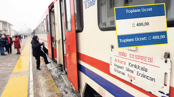 Turistik Doğu  Ekspresi bileti 400 TL