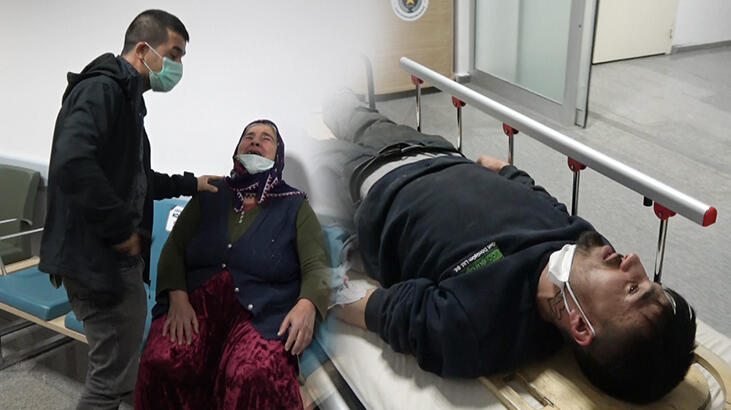 Yaralı oğlunu sedye üzerinde gören anne: Oruç'um, kuzum
